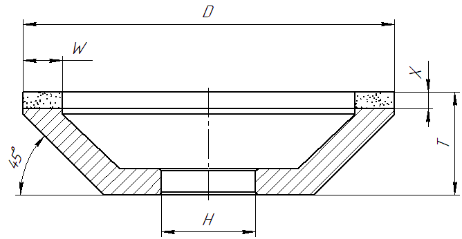 Круг алмазный шлифовальный 12A2-45 ( 12А2-45 ) на органической связке для заточки ножей