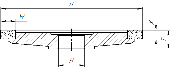 Круг алмазный шлифовальный 12A9 ( 12А9 ) на органической связке