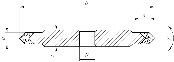 Круг алмазный шлифовальный угловой14EE1 ( 14ЕЕ1 ) на металлической связке