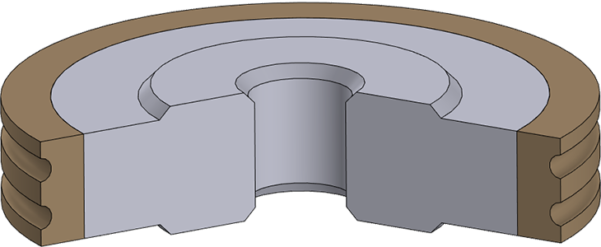 Круг алмазный шлифовальный 14FF2V на металлической связке
