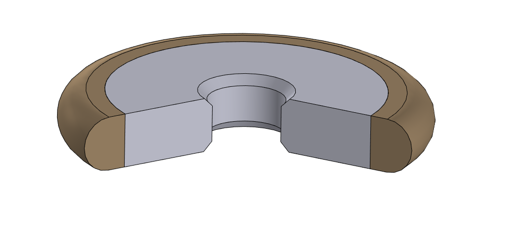 Круг алмазный шлифовальный радиусный 1F1 на металлической связке