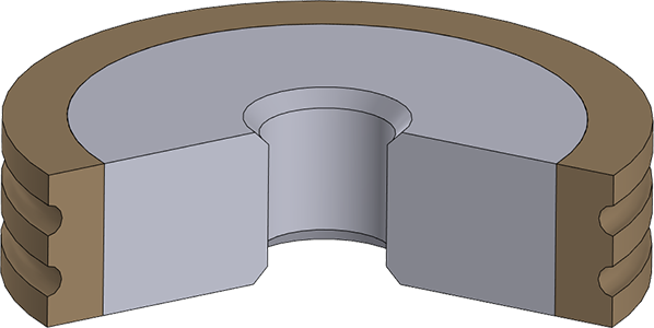 Круг алмазный шлифовальный 1FF2V на металлической связке