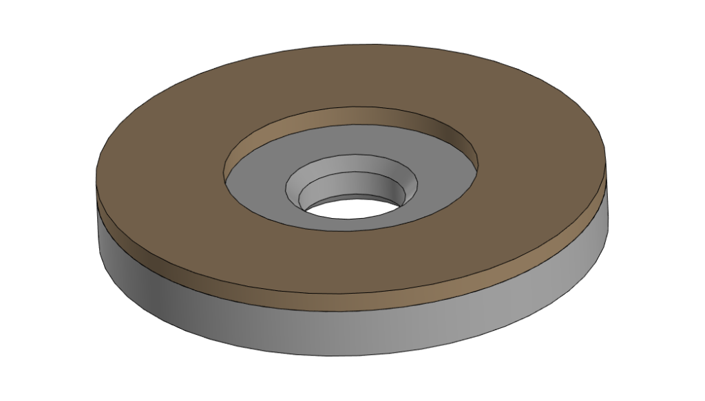 Круг алмазный шлифовальный плоский с выточкой 6A2 ( 6А2 ) на металлической связке