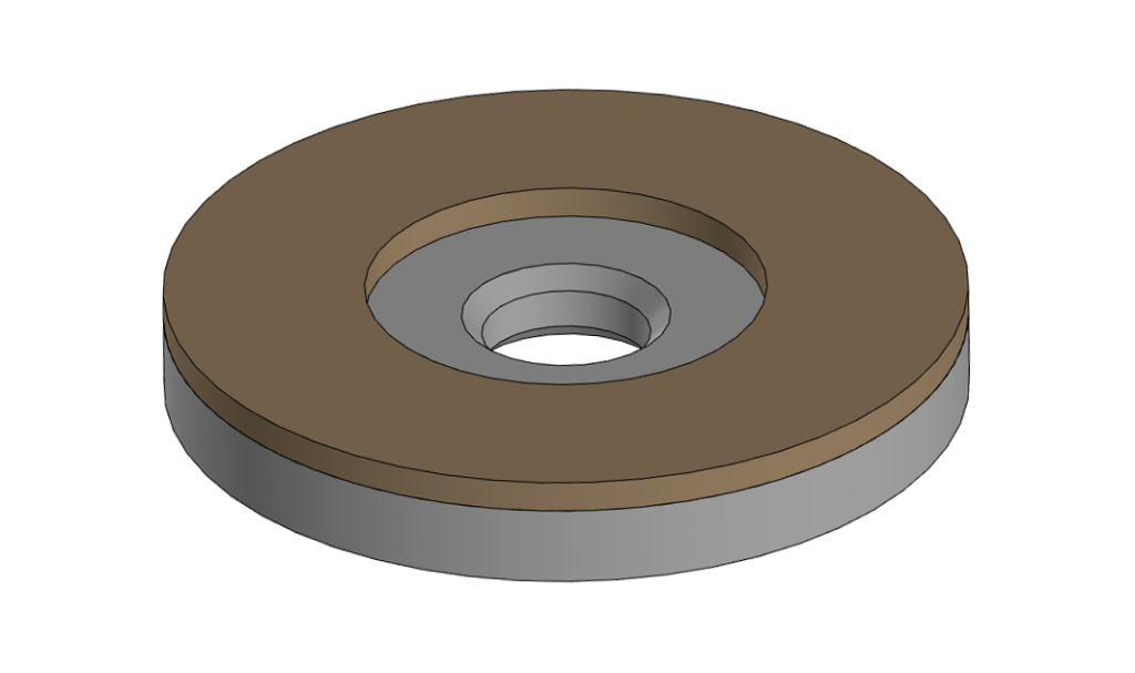 Круг алмазный шлифовальный плоский с выточкой 6A2 ( 6А2 ) на металлической связке