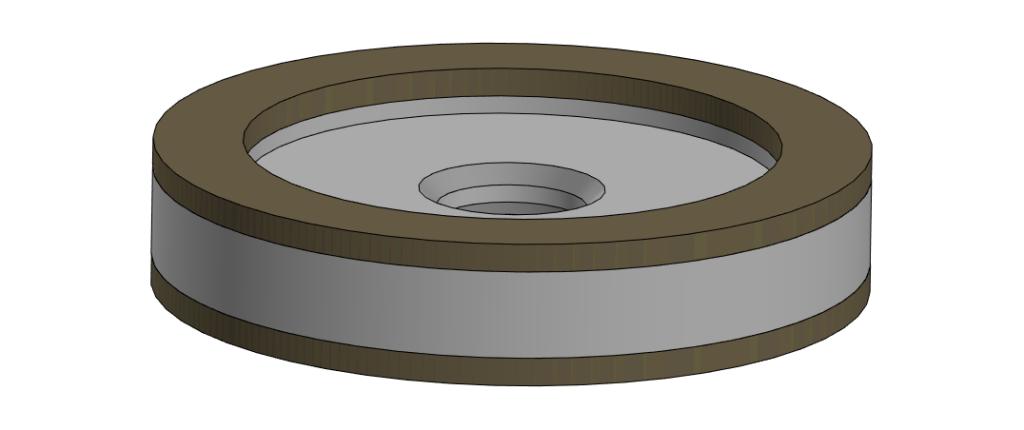 Круг алмазный шлифовальный 9A3, 9А3 на металлической связке с двухсторонней выточкой