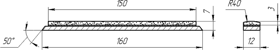 Брусок Apex алмазный заточной, шлифовальный, доводочный, радиусный на металлической связке Веал